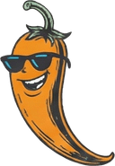 Chili pepper with sunglasses illustration