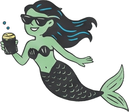 Mermaid with sunglasses illustration